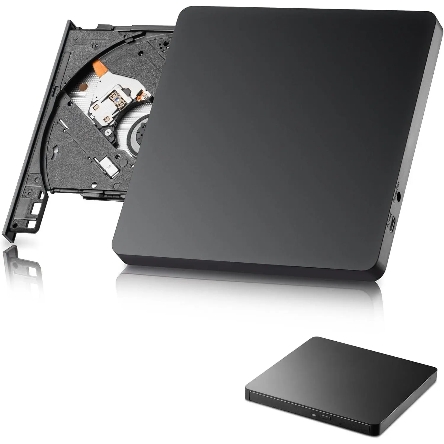 External CD DVD Drive, USB 3.0 Type-C Portable CD Burner Optical Drive, Plug & Play DVD Player Reader for Laptop, Support //Read Compatible with MacBook Windows 11/10/8/7