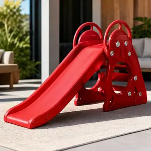 ARCH 2-in-1 Kids Climbing Slide Playset for Ages 3-8, 76.4-Inch Smooth Slide Track, Anti-Slip Steps, Sturdy Plastic Construction, Easy Assembly, Indoor Outdoor Backyard Fun, Red Color, Single Box Product, Red Color Options, Plastic Material