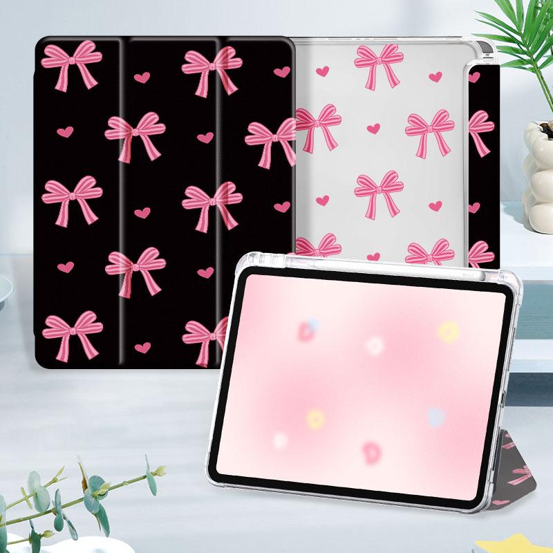 Cute Bow Pattern Tablet Case with Pen Slot, 1 Count Drop and Scratch Resistant Tablet Protective Cover, Tablet Casing, Tablet Accessories Compatible with iPad / Samsung / Huawei / Lenovo / Xiaomi