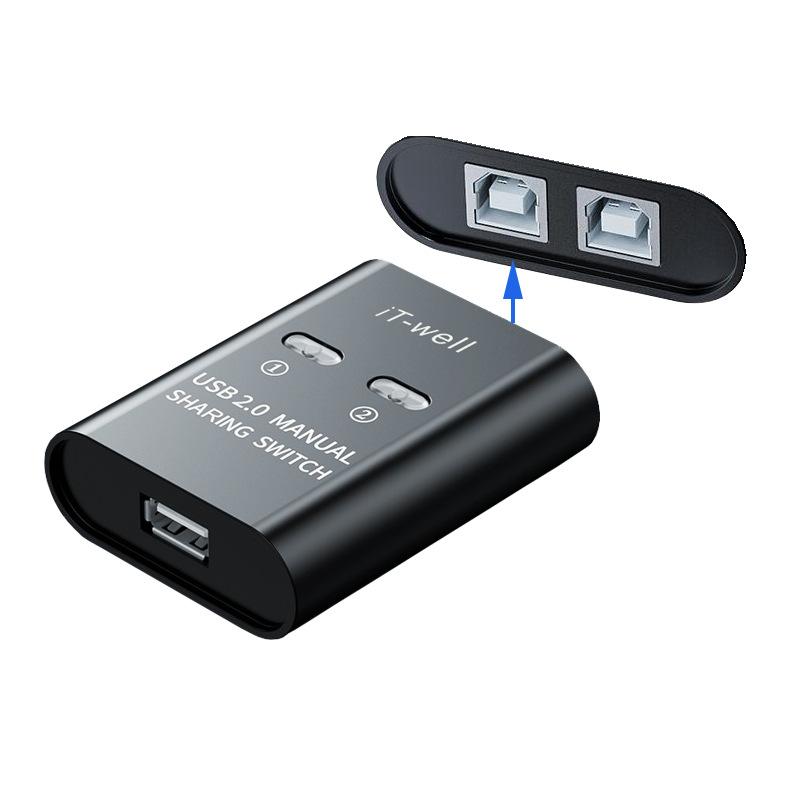 USB Printer Sharing Device 2 Port Multi Interface KVM Switch 1 Splitter 2 in 1 Out