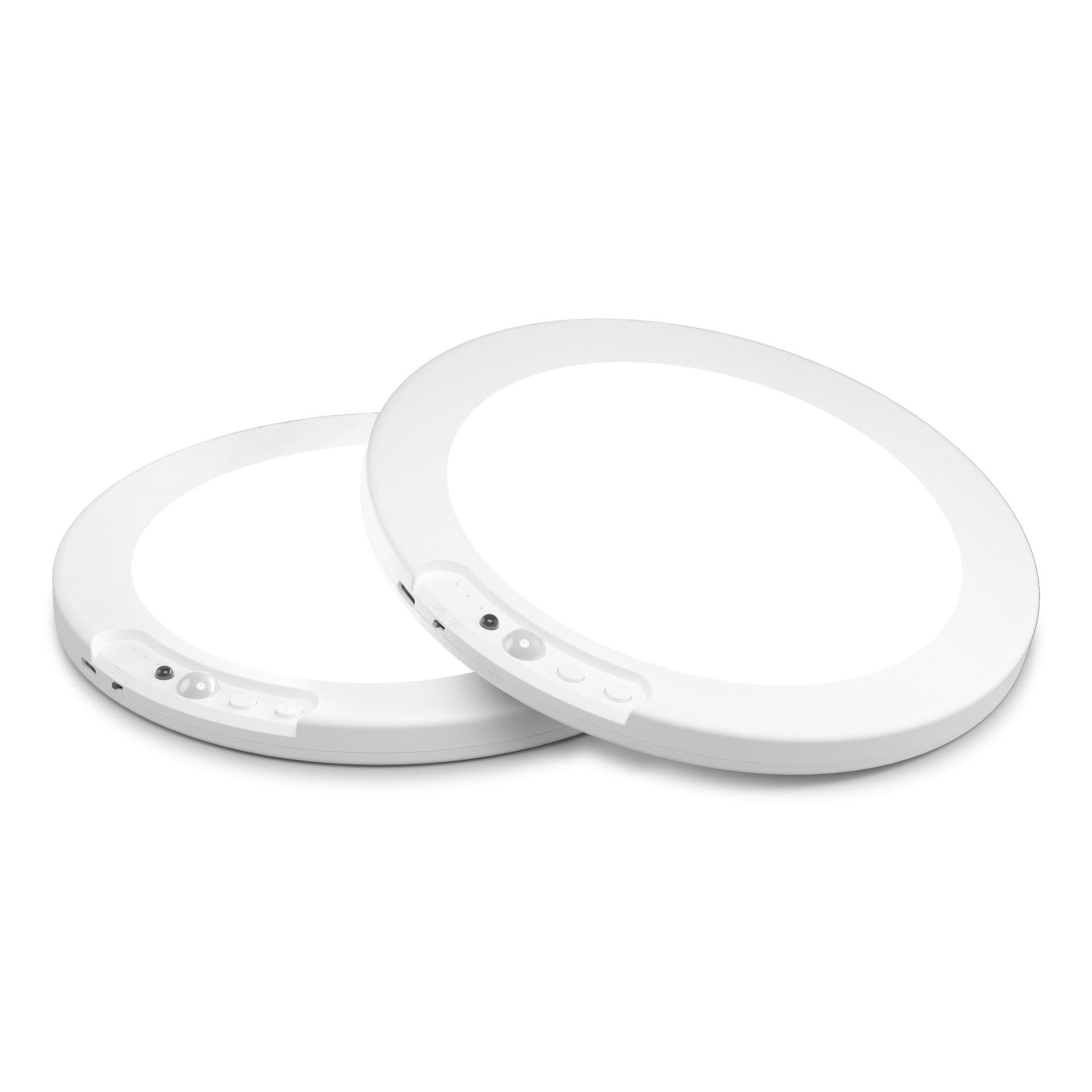 1/2 piece motion sensor light, ABS infinite dimming sensor light with remote control circular light, USB rechargeable, adjustable brightness, suitable for small night lights in bathrooms, storage cabinets, stairs, corridors, and office spaces
