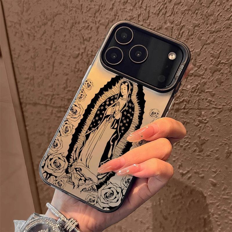 Virgin Mary Pattern Case for iPhone 17 Pro Max 17 Air 16/15/14/13/12/11 Pro Max Plus Retro High-end Shockproof Drop Screen Protection Cute Durable PC Smartphone Cover