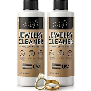Ultrasonic Jewelry Cleaner Solution (16oz) Concentrated Jewelry Cleaner for Diamonds, Gold, Silver & More | Compatible with Ultrasonic Machine (s) - Made in USA