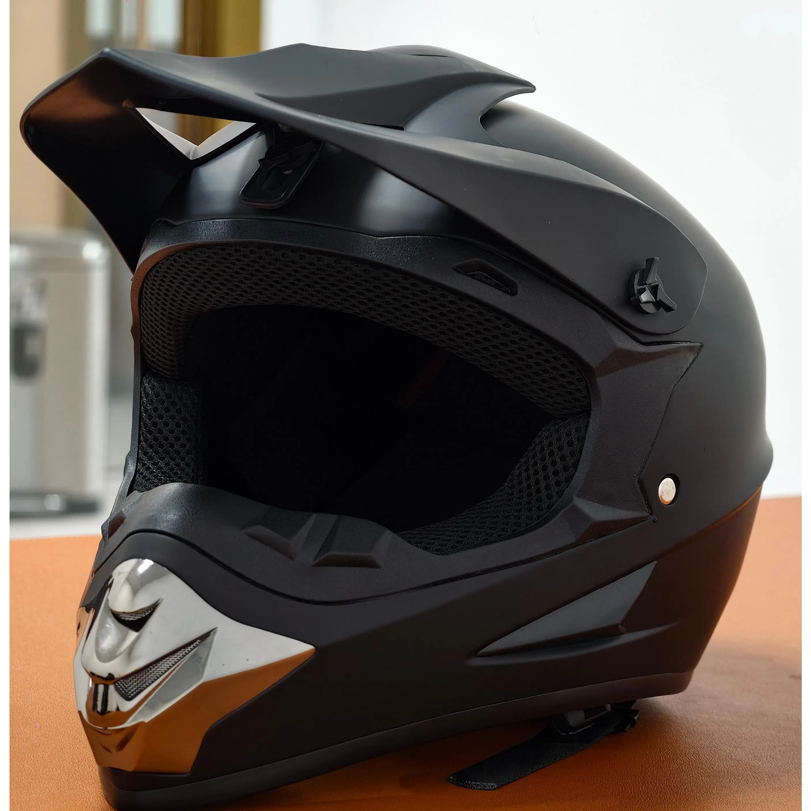 DOT Certified Full Face Motocross Helmet 4-in-1 Black Kit for Men - Trail Ride, Breathable ABS Shell, Dust Goggles x1, Face Shield, Gloves, Complete Cycling Accessories, ATV Off Road Gear