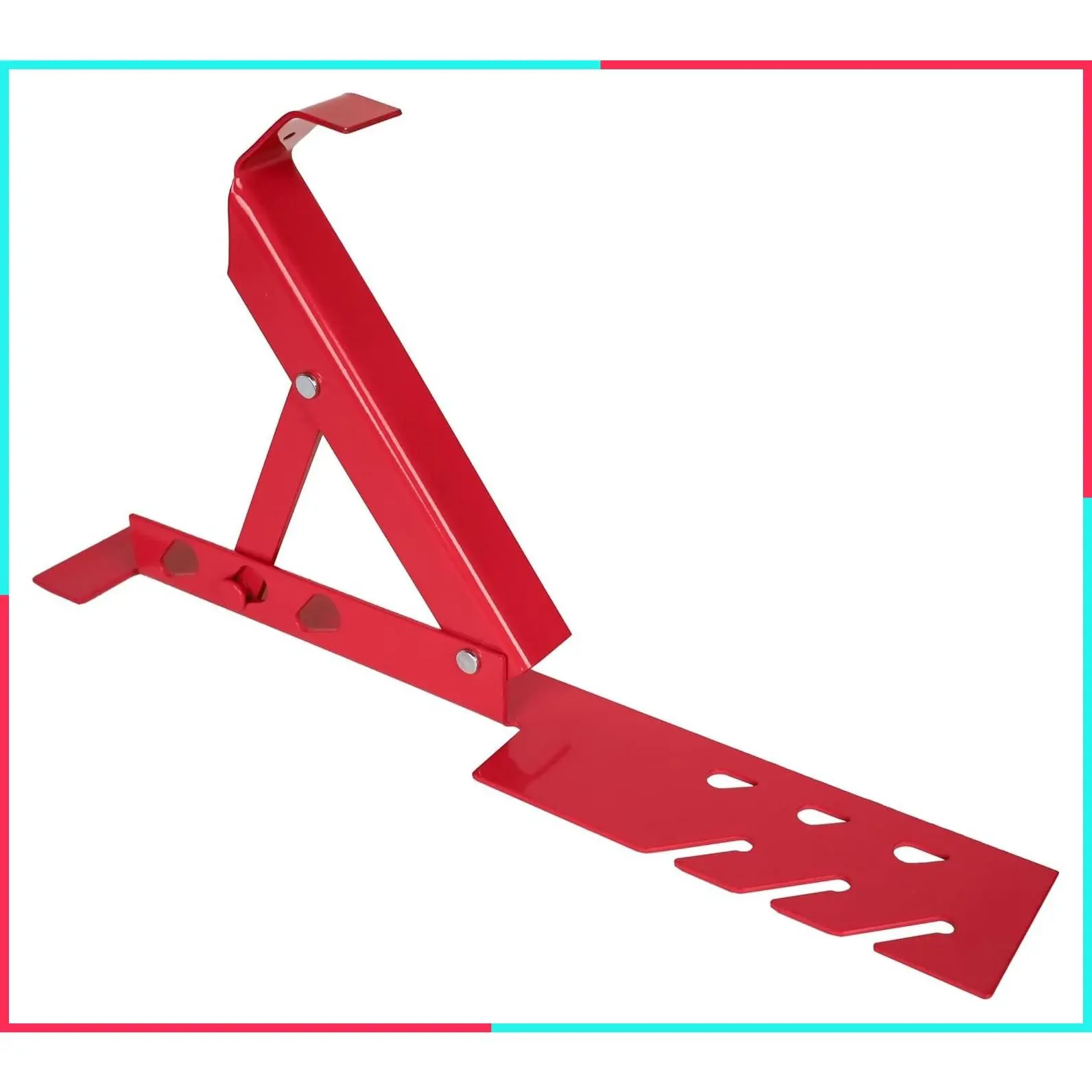 Adjustable Roofing Bracket for 30, 45, or 60 Degree Roof Pitches, 10 Inch Platform, Powder Coated Red, OSHA Compliant