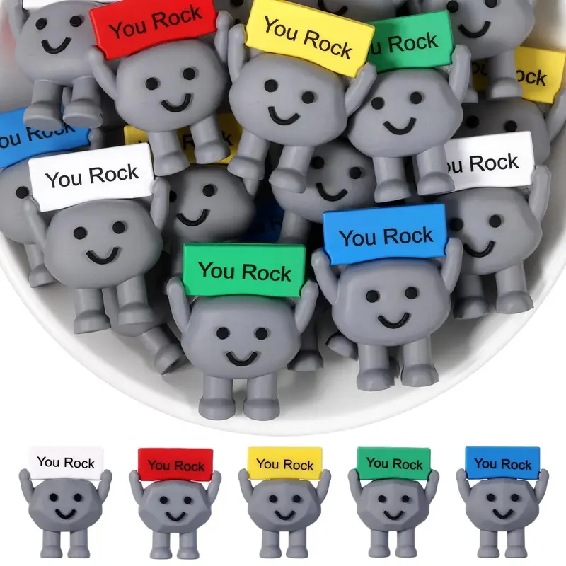 Employee Appreciation Gift You Rock Figurine, Decorative Figurines Class of 2026 Positive Gifts Mini Stone Statues with Motivational Quotes Desktop Decor for Coworkers Friends Family Students Perfect for Graduation Party Favors