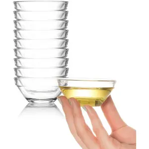 Mini Glass Bowls, 3in 2.5oz Small Prep Bowl, 10 pcs Stackable Pinch Bowls for Dipping Spices Sauce