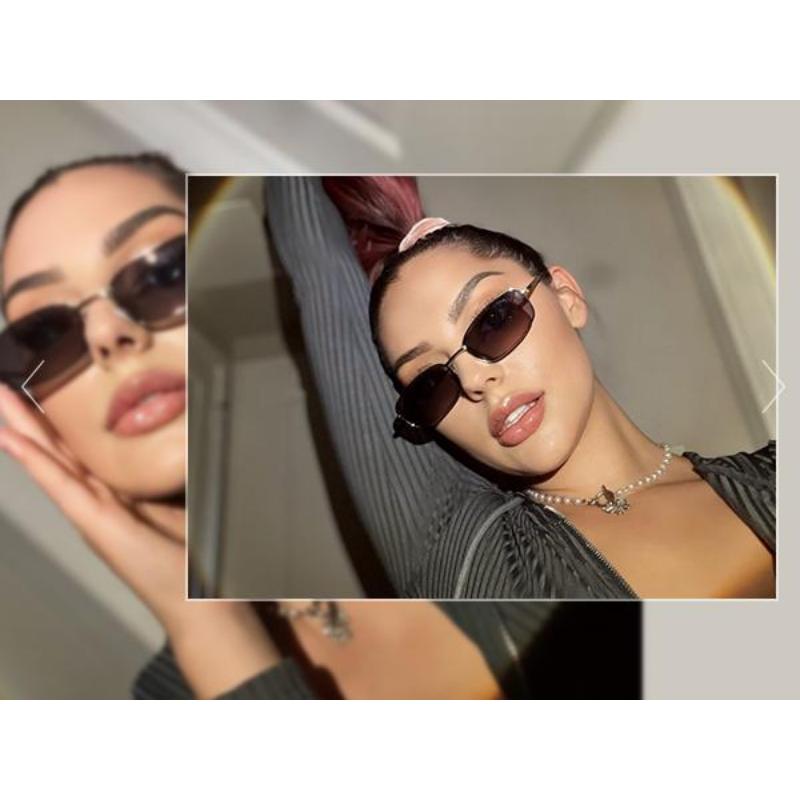 SOJOS Small Y2k Narrow Rectangle Sunglasses Womens Mens Retro 80s 90s UV400 Sunnies.