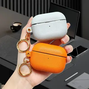 New Leather Wireless Earphone Case, Keychain Design, Shockproof Full Body Protection, Durable PC Shell, Compatible with AirPods Pro 3/2/1, AirPods 4