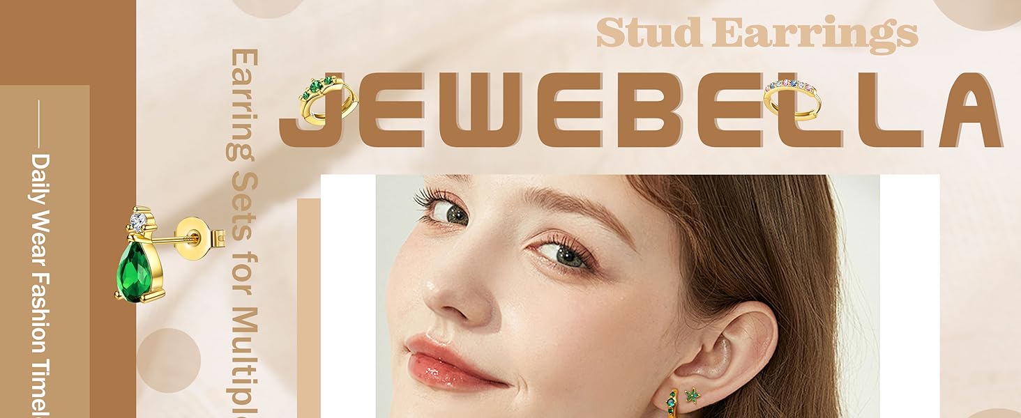 3 Pairs 925 Sterling Silver Earrings for Women Grils Hypoallergenic Silver/Gold Stud Hoops Earrings Set Dainty Studs Huggies Earings Flower Butterfly Earrings Sets for Multiple Piercings