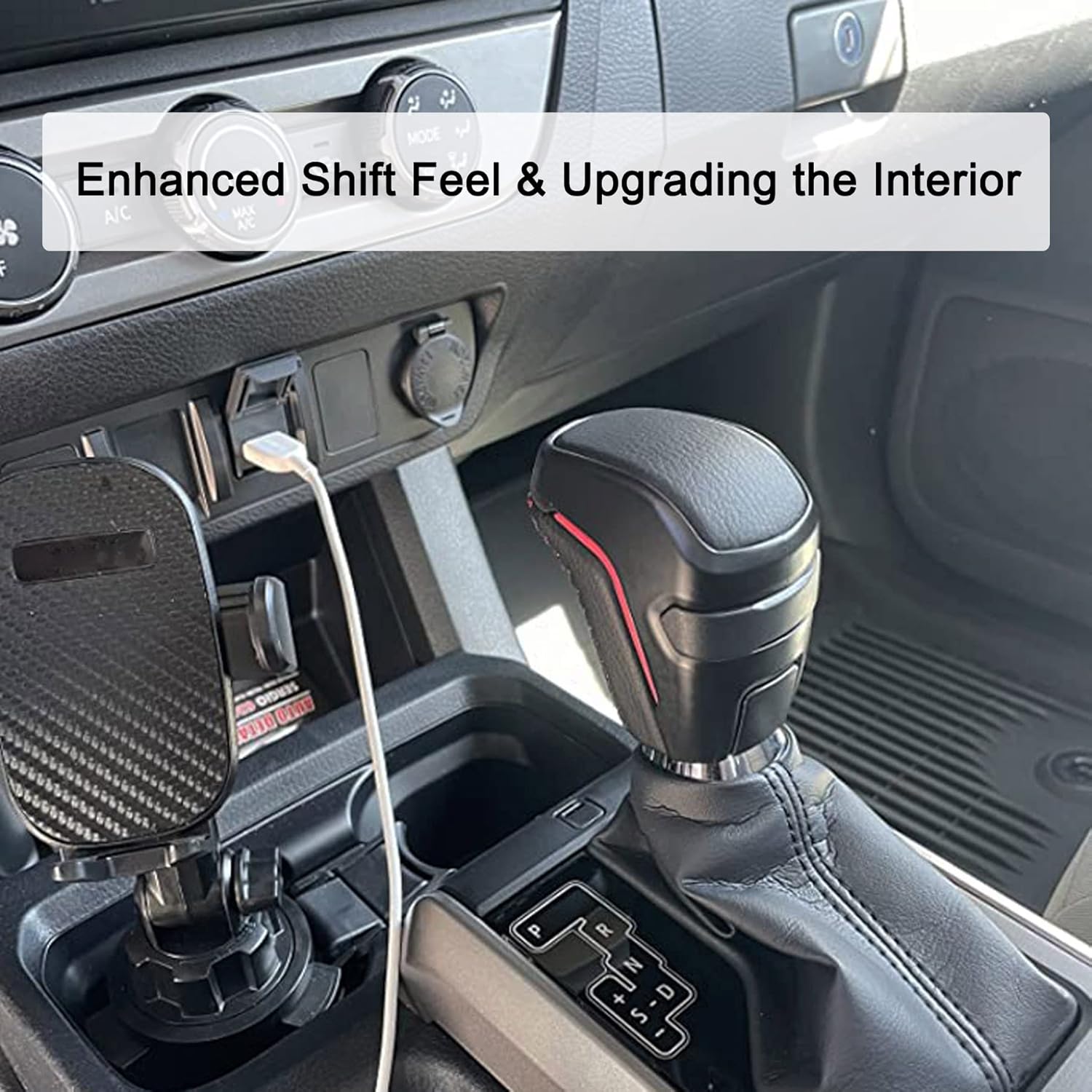 SUNDAY MIRTH Automatic Shift Knob Replace PTR57-35170 Fit for Toyota Tacoma TRD PRO 2016-2021, Automatic Car Gear Shifter Lever Adapter - Black