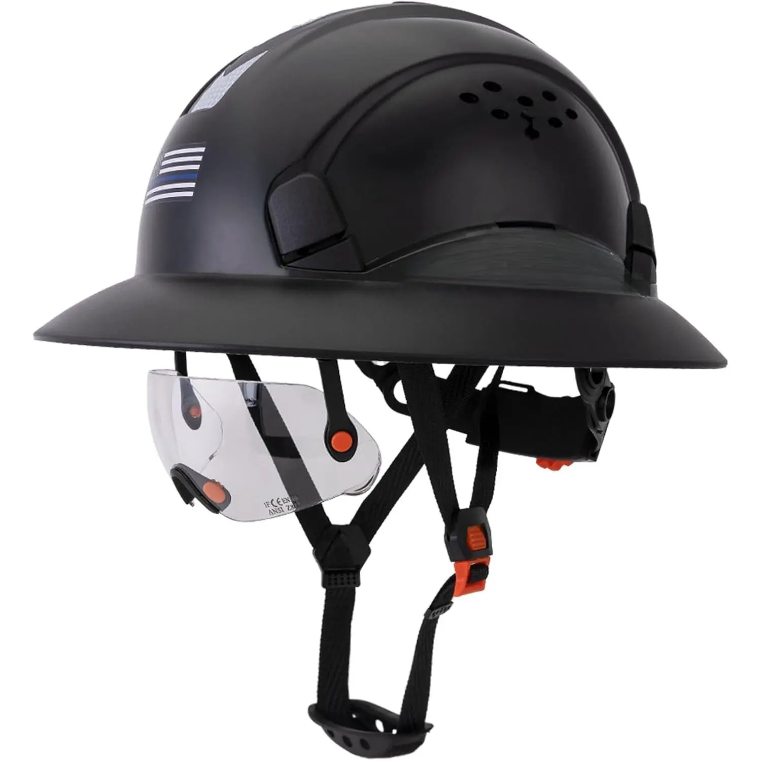 360° Brim Outdoor Hat with Anti-Fog Visor, Dial Fit, Open/Close Top Vents, Reflective Trim, Durable Shell for Hiking Running Camping Fishing Travel