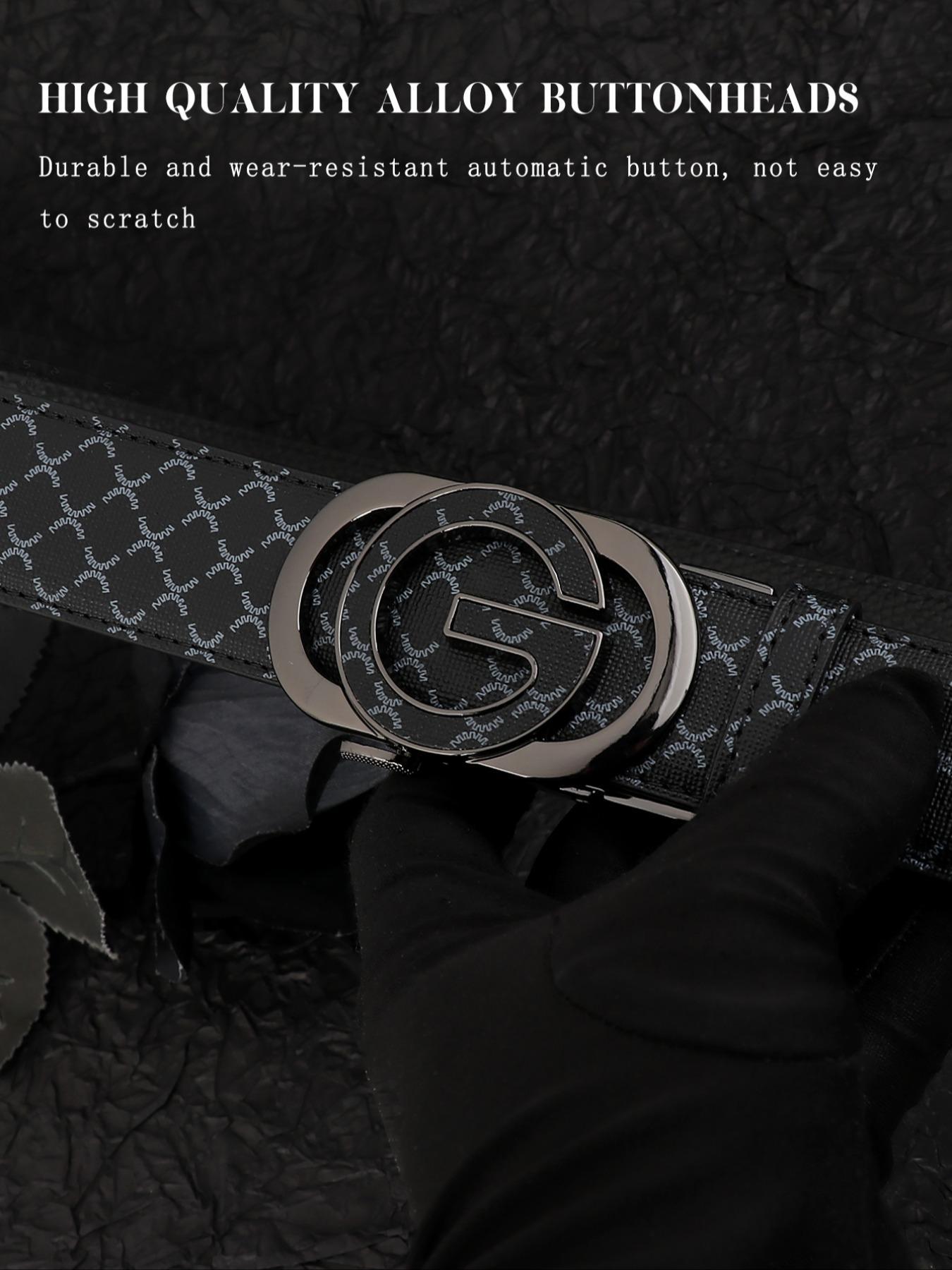 Men's Fashionable Plaid Pattern Buckles Belt, Casual Business Belt for Party, Daily Clothing Decor, Trendy All-match & Exquisite Belt for Birthday Gift, Artisan Leather Belt