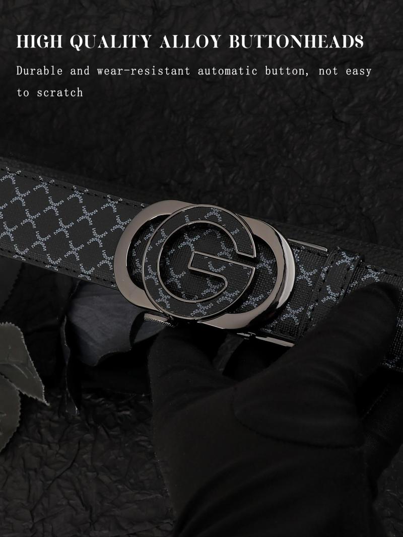 Men's Fashionable Plaid Pattern Buckles Belt, Casual Business Belt for Party, Daily Clothing Decor, Trendy All-match & Exquisite Belt for Birthday Gift, Artisan Leather Belt