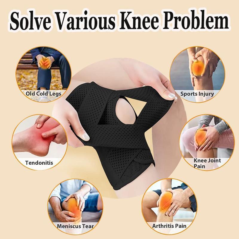 1pc Plus Size Knee Compression WrapBrace Breathable Adjustable With Side Stabilizers For Men And Women Comfortable Support Technology