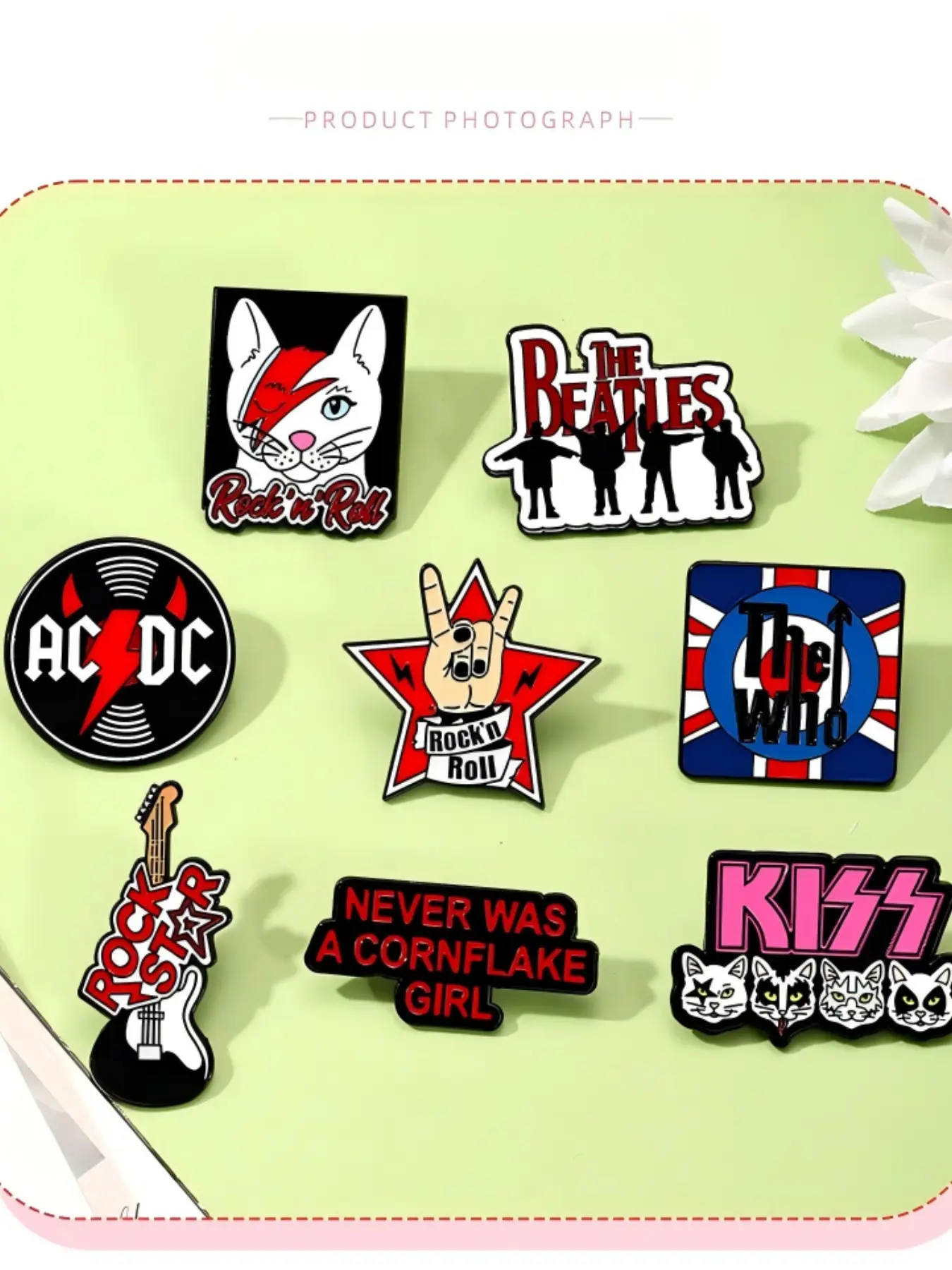KISS Rock Band Pop Music Logo Badge Rock Star Enamel Metal Collar Badge Backpack Hoodie Decoration Singer Group Fan Gift