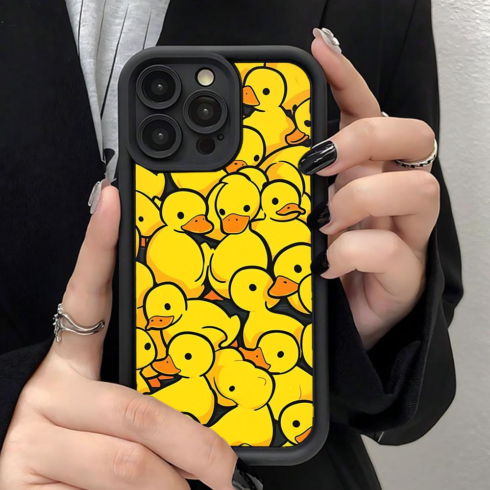 Trendy And Adorable Design Featuring a Small Yellow Duck, This Shock-Resistant And Anti-Fingerprint Phone Case Offers Complete Protection And Is Compatible with iPhone 17 E Air Pro ProMax iPhone16 15 14 Plus 13 12 Mini 11 X XS XR