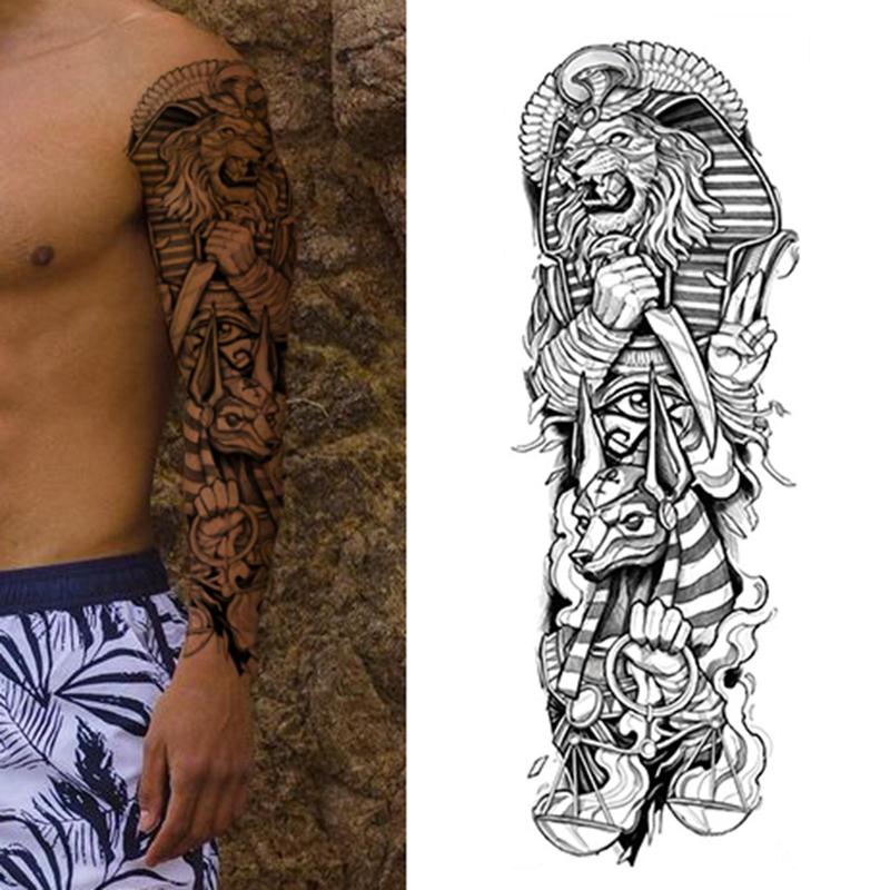 Ancient Myth Pattern Temporary Tattoo Sticker, 6 Sheets Long Lasting Fake Tattoo Sticker, Body Art Sticker for Arm & Leg