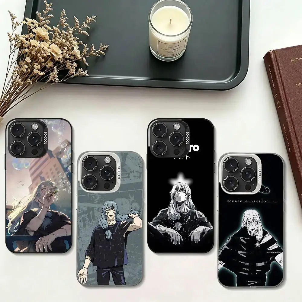 High Detail Mahito Artwork Silver Electroplated Shockproof Phone Case, Multi-Model for iPhone 11-17 Pro Max/Plus & Samsung Galaxy S23-S25, iPhone & Galaxy Compatible