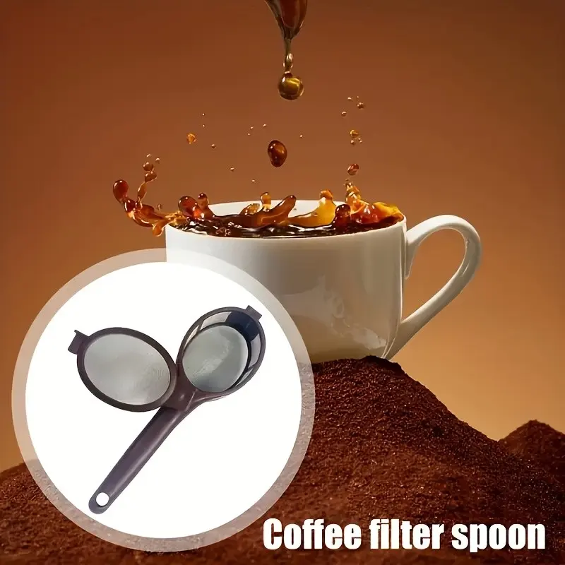Reusable Coffee Filter Spoon, Washable Fine Mesh Coffee Filter, Compatible with Most Coffee Makers, Home and Office Use