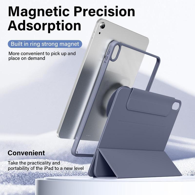 KENKE Magnetic Rotatable Detachable Tablet Case with Pencil Holder, Protective Flip Cover Compatible with iPad, Smart Tablet Accessories, Tablet Casing