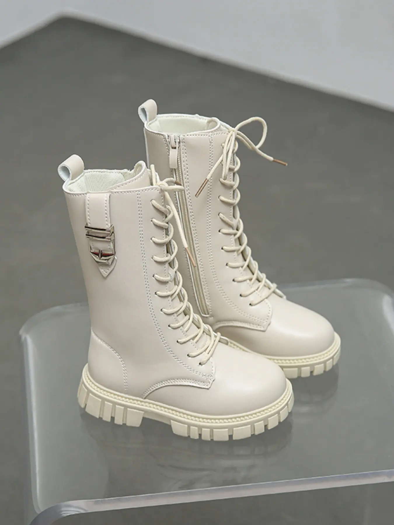 Fashionable Four-Season High Ankle Boots, Side Zipper, Thick Sole, Anti-Slip, Perfect for Daily Wear, Parties, Dance Events