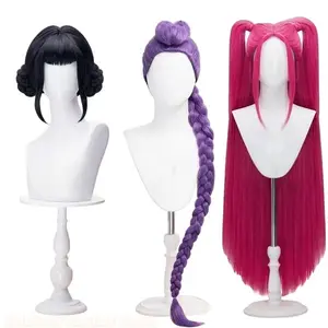 Cosplay Wig  Mir-a Rum-i Zo-e Purple Black Red Long Hair Heat Resistant Synthetic Wigs Carnival Props