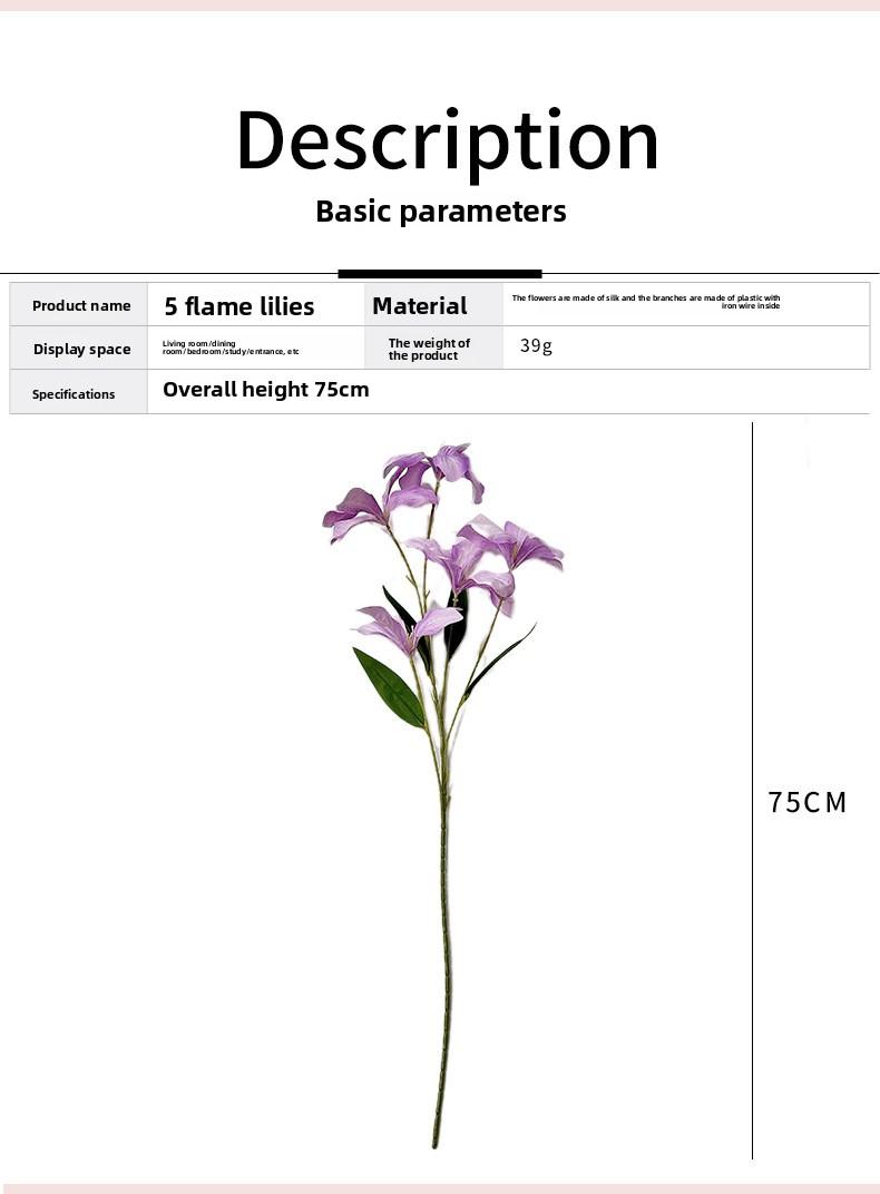 Oil painting style flame orchid artificial flower home living room decoration wedding hall garden setting shop window decoration