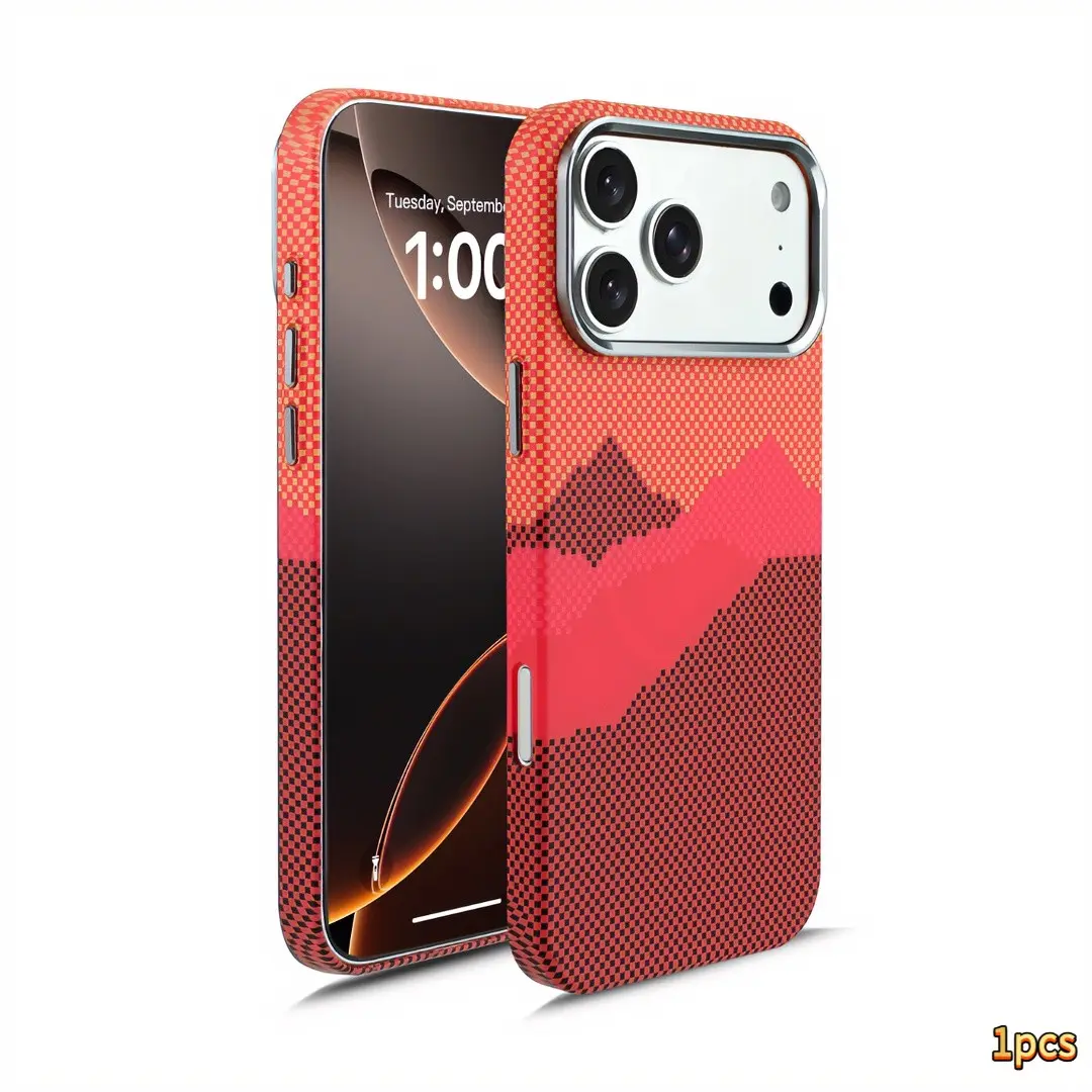 Magnetic Kevlar Carbon Fiber iPhone 17 Pro Max Case, Full Coverage Matte Protective Cover, Compatible with iPhone 15/16