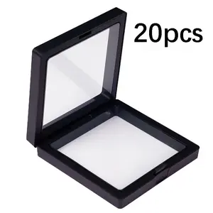 18-Piece Floating Frame Display Box, 3D Floating Display Box in Black, Perfect for Storing and Showcasing Jewelry, Coins, Badges, Specimens, and Various Collectibles