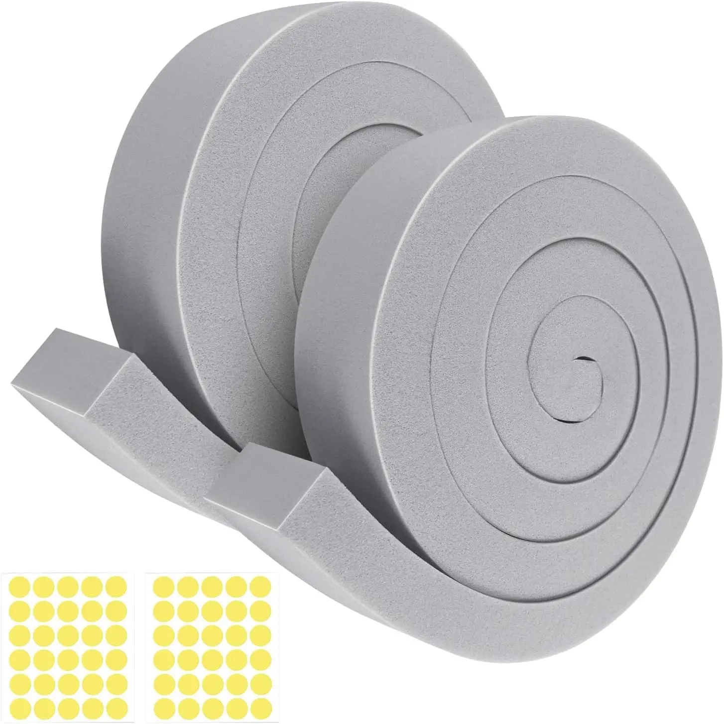 AC Window Seal Kit with Adhesive - 2Pcs Gray Foam Insulation Strips 2"x1"x6.5Ft,Air Conditioner Foam for Window Units, Energy Saving & Dustproof
