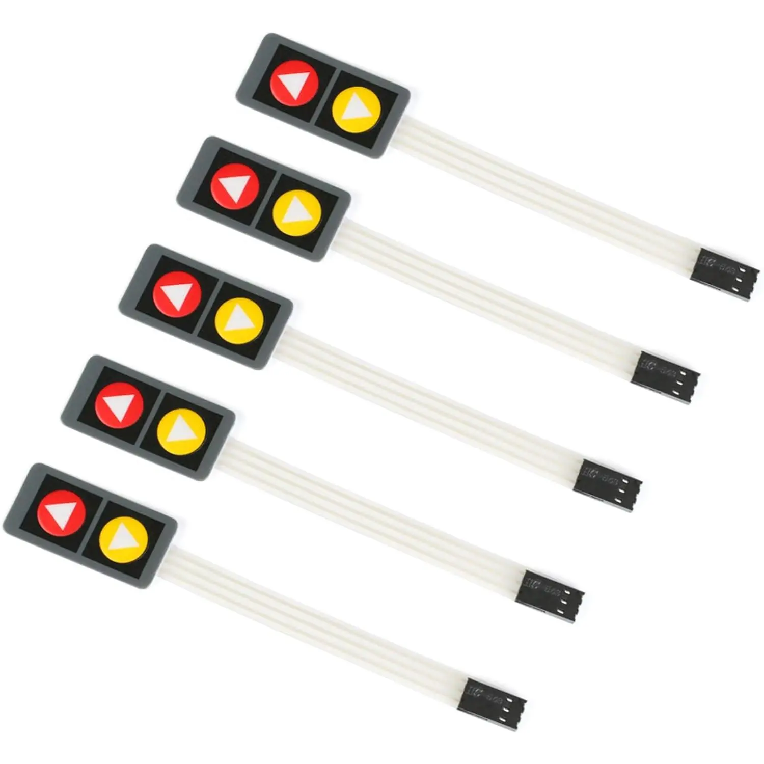 5 count 1x2 2 Key Membrane  MG001F 2-Key Array Membrane   Off Display Microcontroller Extended Keyboard 3Pin Dupont DIY Red Yellow with Symbol 40x20x0.8mm