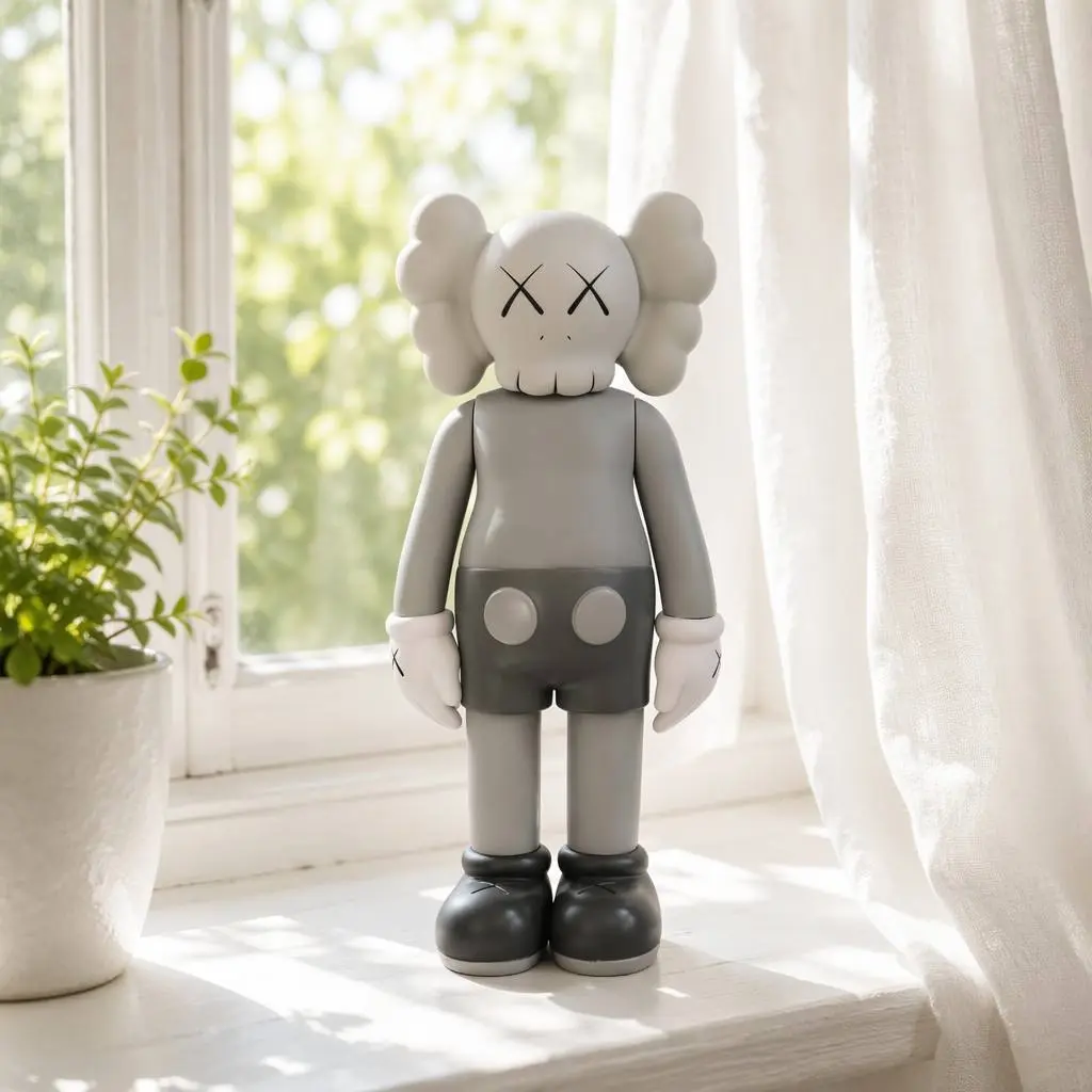 Gray Collectible Figure 20cm, Modern Art Statue Decor, Designer-Inspired Character Figure, Desk Shelf Display Ornament, Stylish Home Decor Gift