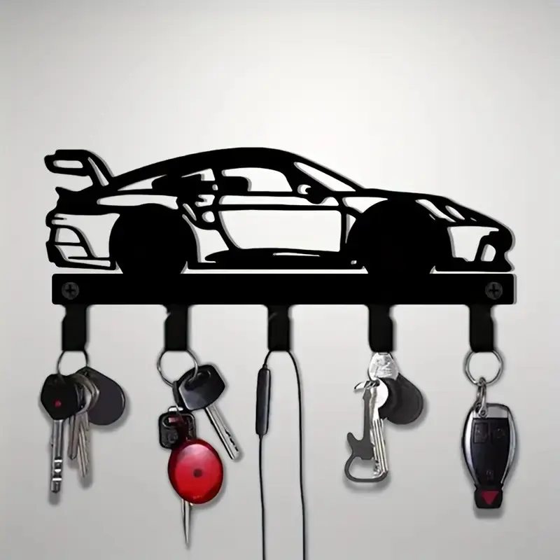 Hot Selling Racing Metal Key Hook, Fashion Wall-Mounted Key Rack, Sports Style Design, Metal Structure, Kitchen, Bathroom, Garage Decor