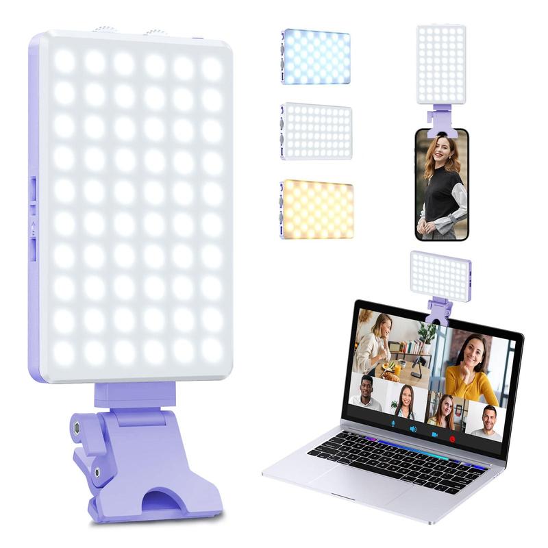Portable LED Smartphone Fill Light, 1 Set Rechargeable LED Selfie Light with Front Clip, LED Video Light with 3 Light Modes, LED Light, Professional Camera Accessories, Cellphone Accessories, Selfie Lamp, Studio Light, Selfie Led Lights