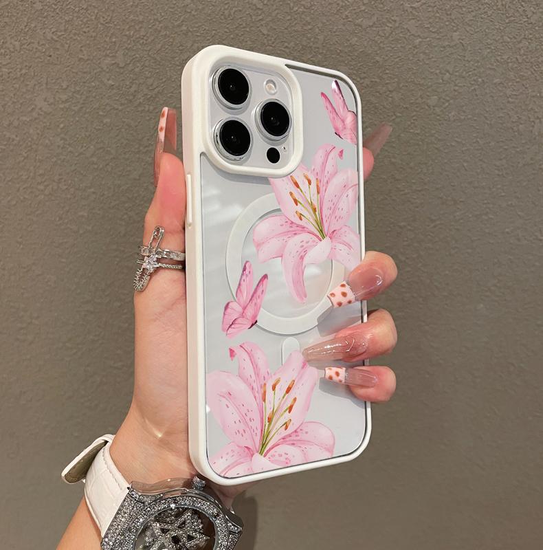 Premium Magnetic Case for iPhone11/12/13/14/15/16/promax Flowers and butterflies y2k cased MagSafe Ready, Anti-Fall, and Ultra-Thin Design | Perfect for Everyday Use