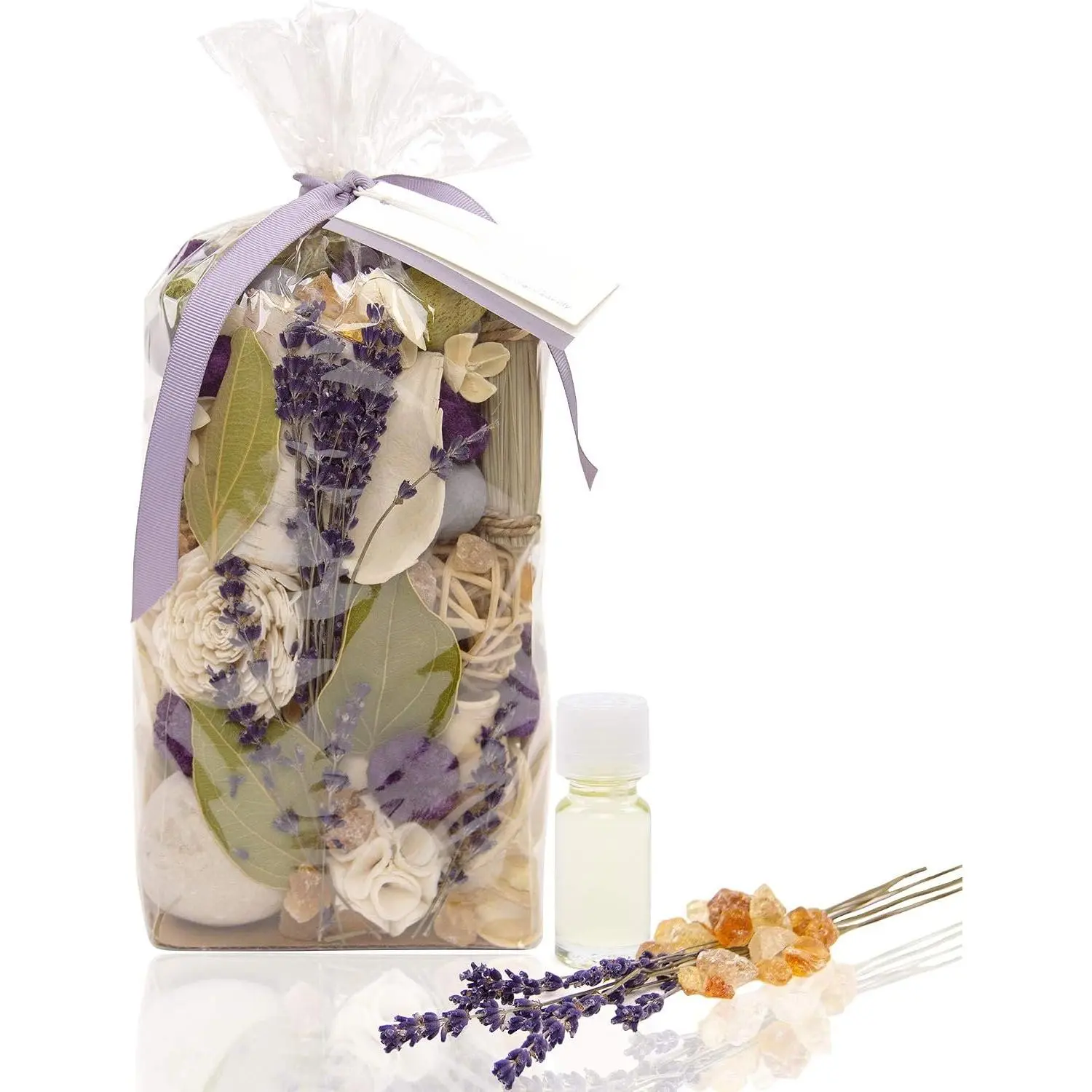 Lavender Potpourri | Large 20 oz Bag +  Vial | Scents of Crushed Lavender,  , White Eucalyptus, Sheer Musk and Sage