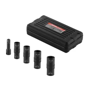 【DealsForYouDays】VEVOR Lug Nut Impact Socket Set, 1/2 inch Drive Metric and SAE 6-Point Flip Socket Set, 4 Total Lug Nut Sizes, CR-MO Steel Wheel Socket Set with Storage Case and Extension Bar, for Auto Repair