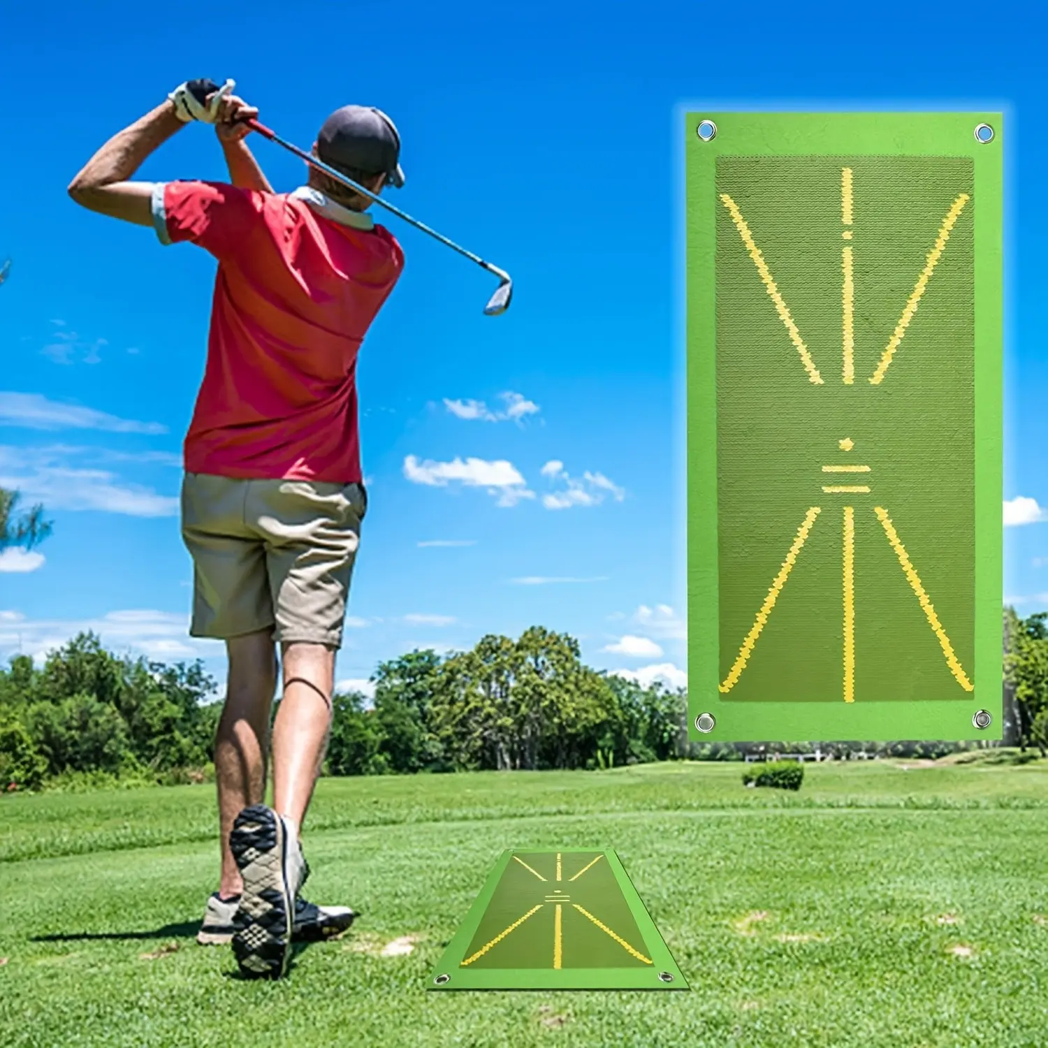 Golf Swing Trajectory Pad, Golf Swing Impact Mat, Ball Trace Direction Detection Pad, Essential Training Tool for Golfers, Golf Training Aids