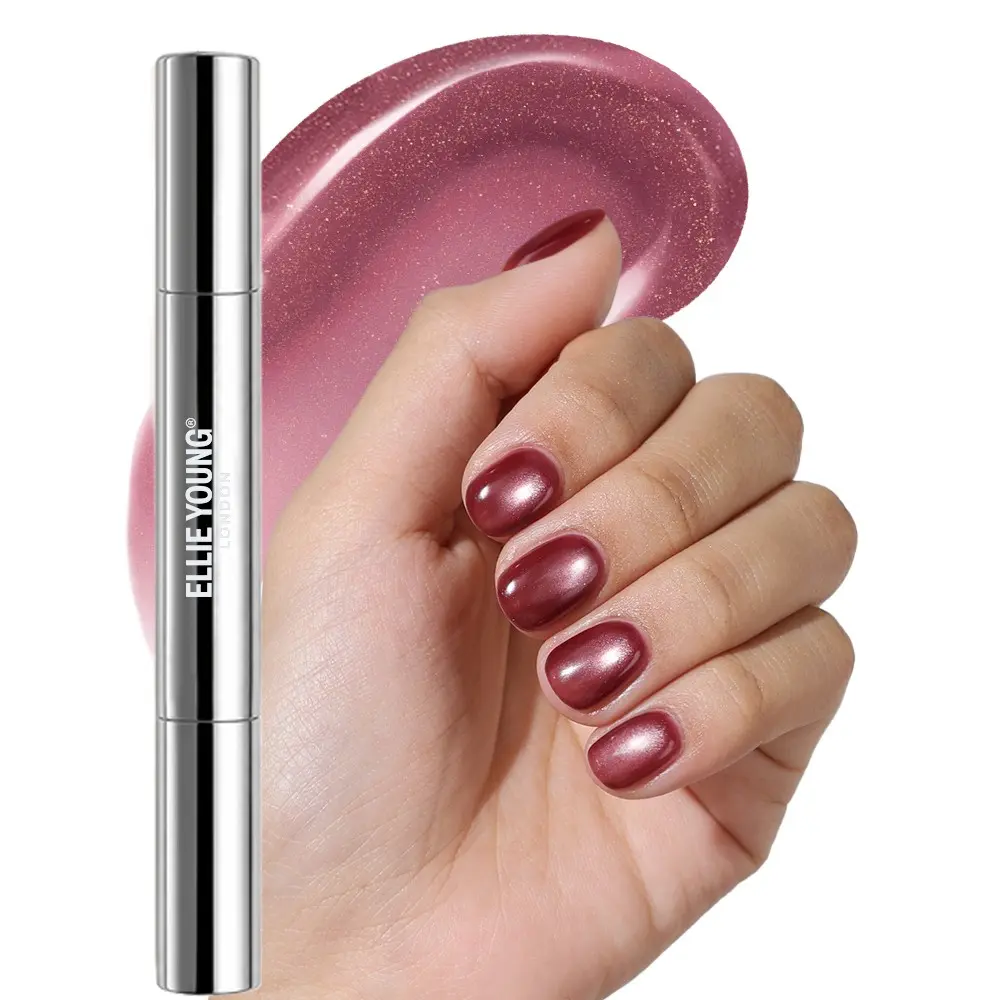 [ Velvet Plum ] ELLIE YOUNG One-Step Gel Polish Pen, No Base or Top Coat Needed, UV/LED Gel Polish, Salon-Quality Nails at Home,Pocket Salon, Nail Polish