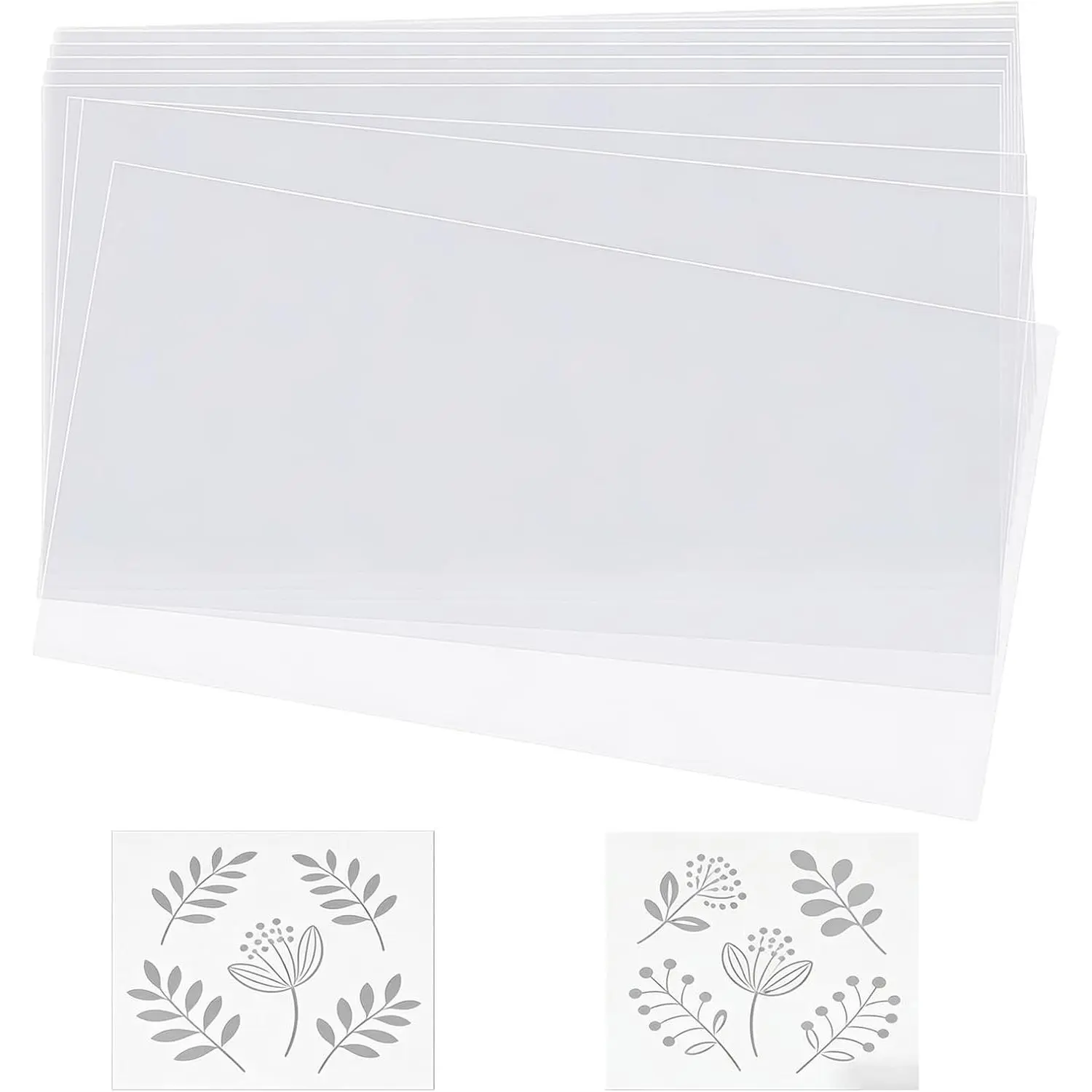 12-Pack Quilting Template Plastic Sheets 12 x 18 Inches Reusable Clear Plastic for Fabric Sewing Applique Patchwork Patterns Stencil Craft DIY Quilting and Fabric Design