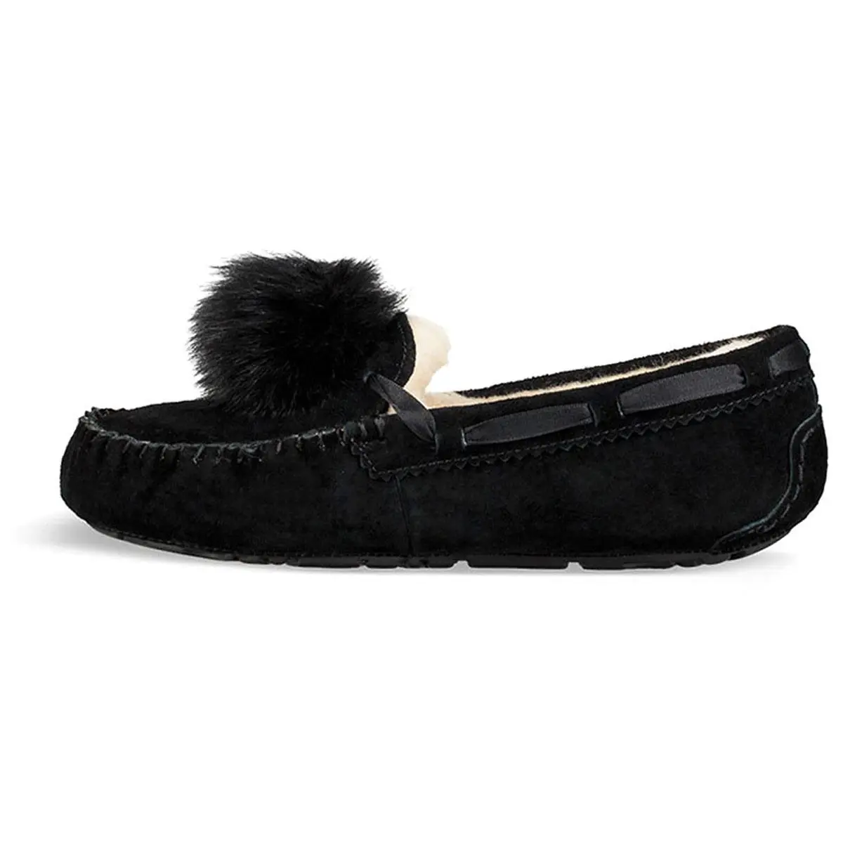 UGG Ansley Bow Glimmer Fleece Lined Slippers 1019015-BLK
