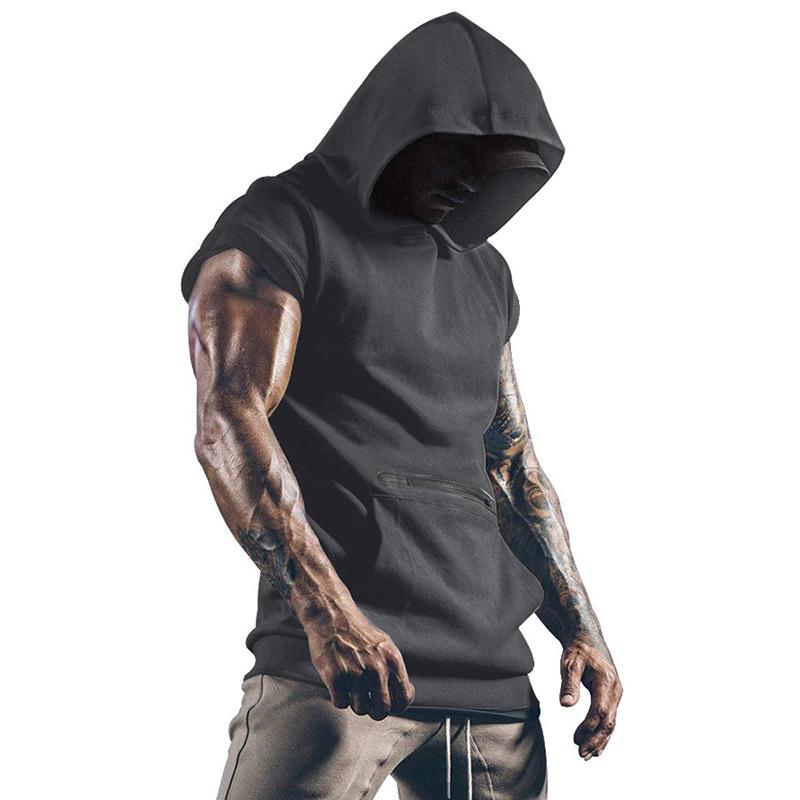 Men's Summer Sleeveless Hooded Vest Athletic, Fitness, & Outdoor Gilet |     American-Style Zip-Up Sweatshirt Vest