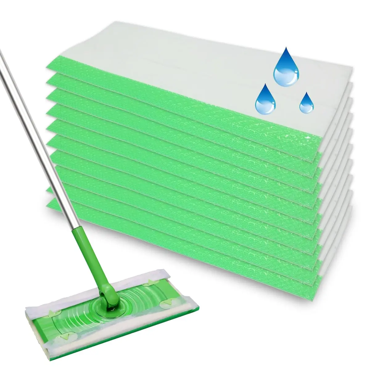 Swiffer Sweeping Cloths Pads Compatible with Swiffer Sweeper- Disposable Duster Refills Mop Pads for Vinyl Floor, Wooden Floor, Laminate Floors, Stone, Marble Mopping and Cleaning,10 PCS Easy-Clean Wet Cloths, Perfect for Quick Floor Cleaning
