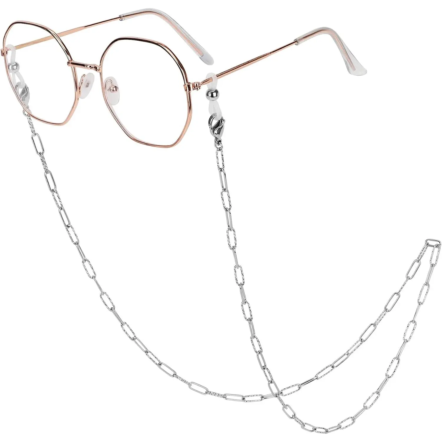 Eyeglass Chain  Stainless Steel  Necklace for Reading Glasses Sunglass Beaded Chains for Men Women