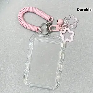 One set, heavy-duty retractable ID clip, with keychain and wristband, transparent PVC card cover, with security lock, anti-theft design, durable ID card cover, suitable for student ID campus card, ideal gift for back-to-school season