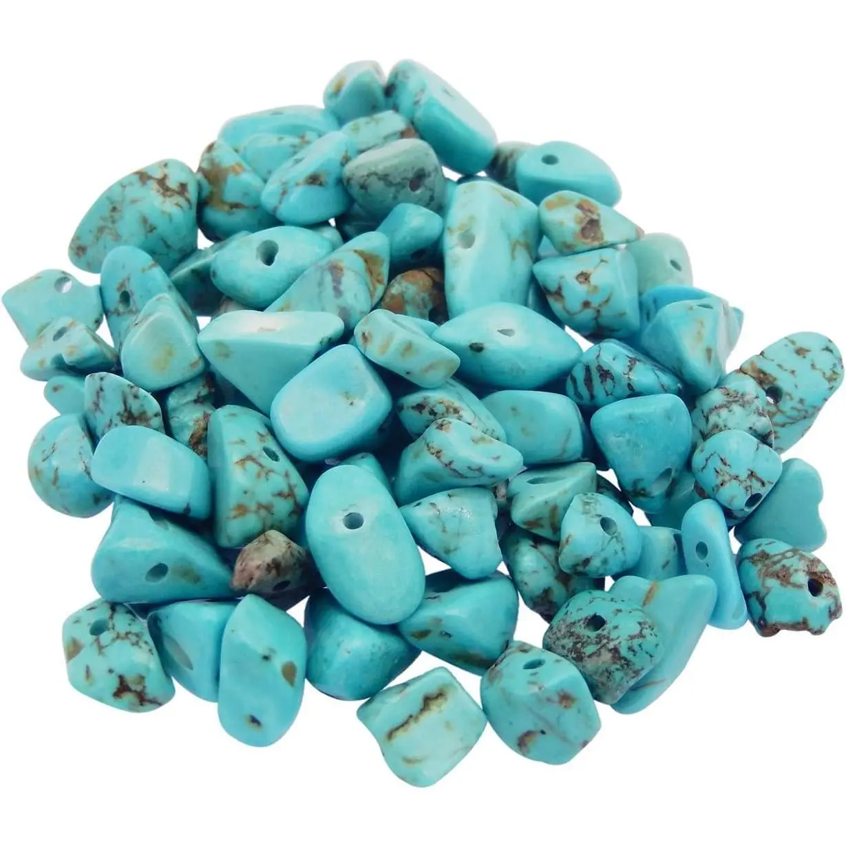 450-Count Turquoise Irregular Chip Stone Loose Beads, 5-8mm, Crafting Supplies for DIY Bracelet, Necklace Jewelry Making Finds