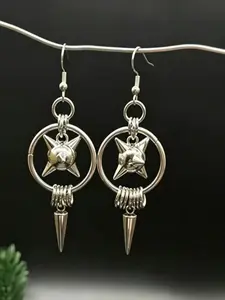 1 Pair Y2K Punk Style Spike Ball Pendant Earrings, Ideal Jewelry Gifts for Friends & Classmates