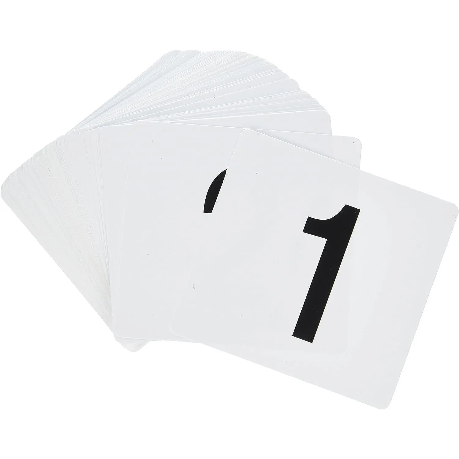 23053 Plastic Table Number Cards 1-100 Double Sided, 4" x 4" Inch, White with Bold Black NumbersGift