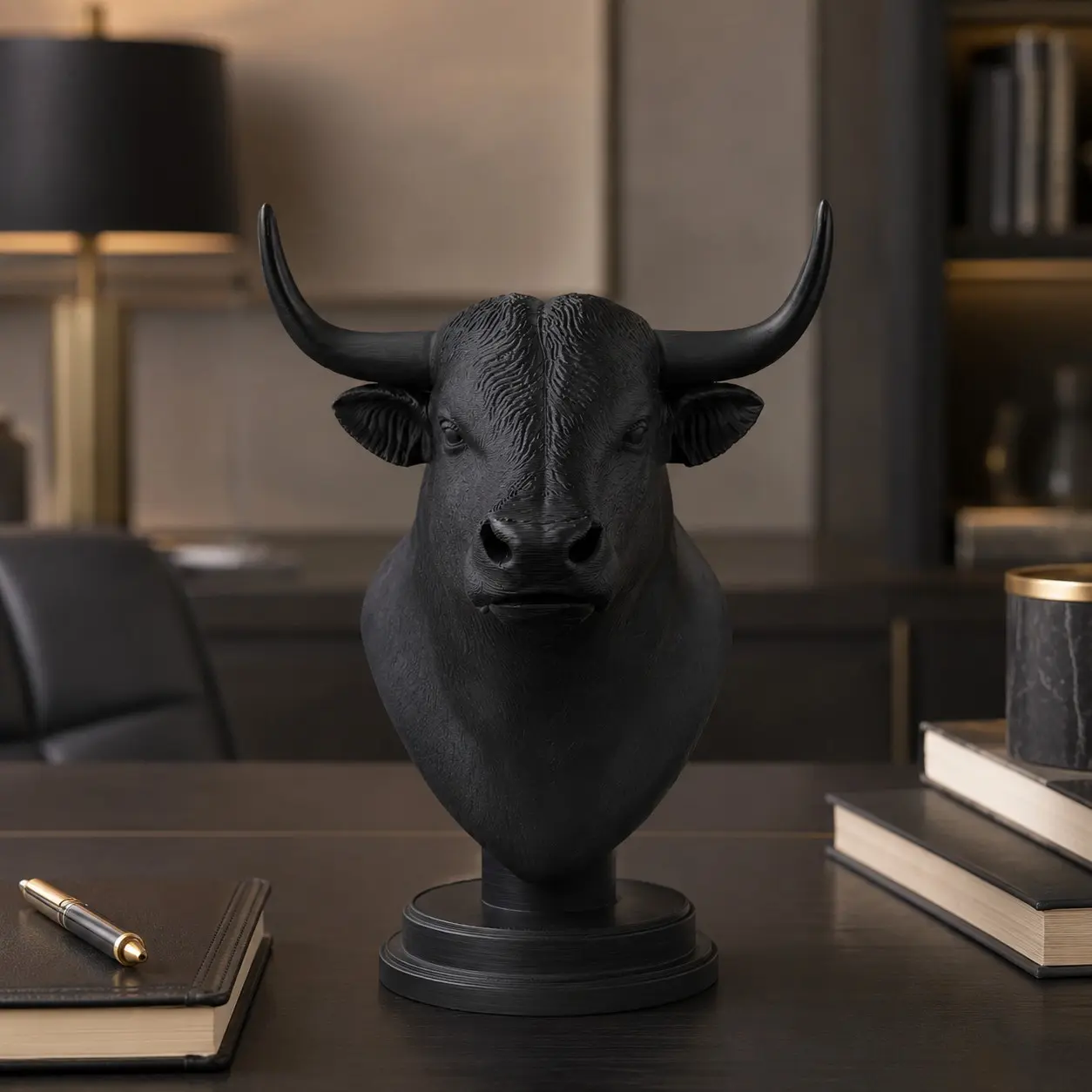 Bull Head Half-Body Statue Decor, Industrial Retro Animal Head Art, Perfect for Home Office Living Room, Ideal Gift for Various Occasions